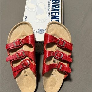 Birkenstock Women’s Triple Strap Red Sandals